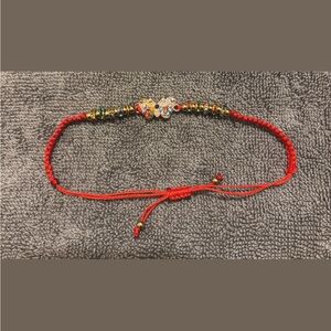 & Other Stories Red and Gold Beaded Bracelet